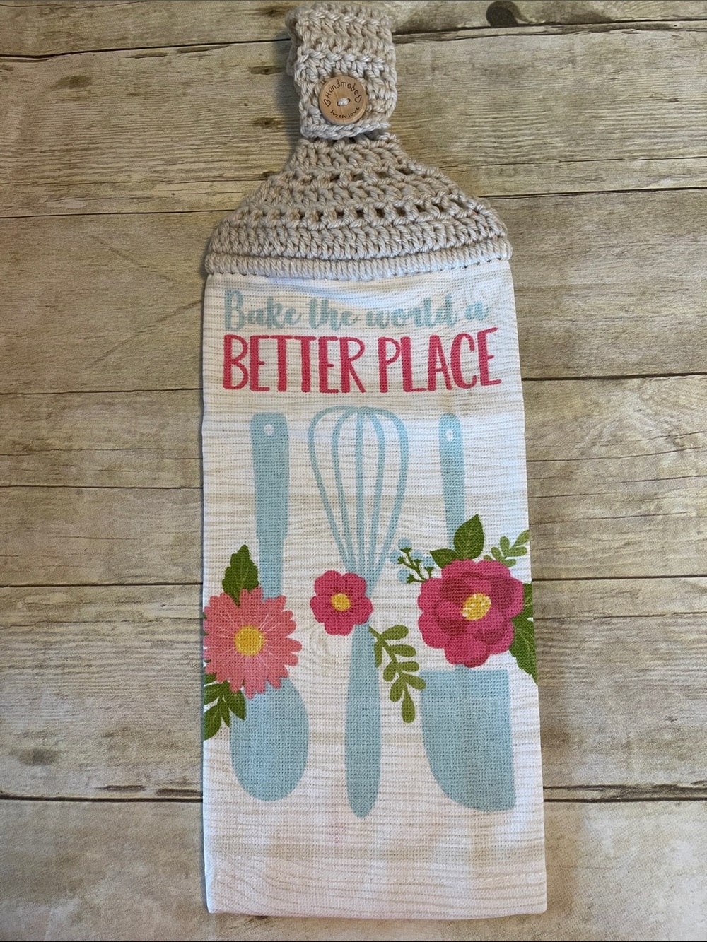 Crochet Top Hanging HandTowel Single Thickness Bake the World…